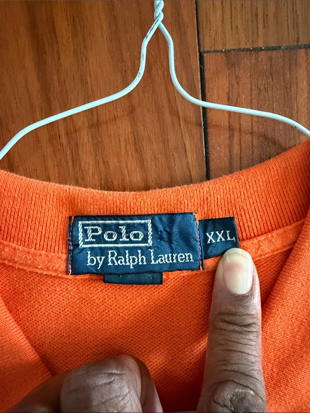 Ralph Lauren Orange Polo with Navy & White Stripes